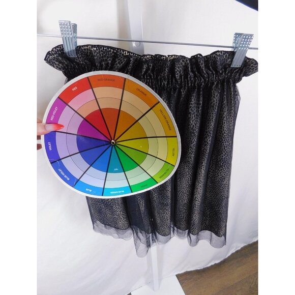 Leopard Print Tulle Skirt Womens Size F One Size Black Sheer Mini Elastic Waist - Picture 8 of 11